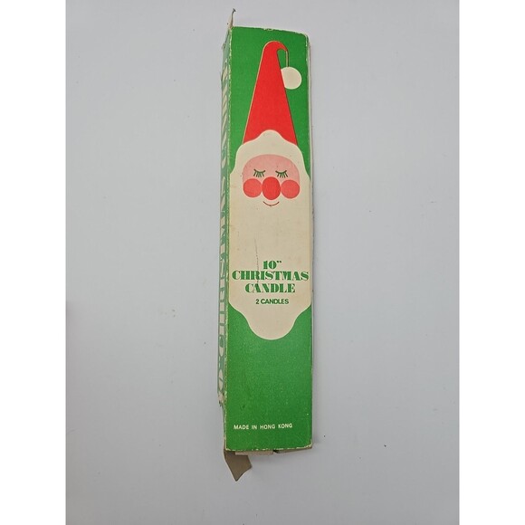 Vintage Snowman Red Taper Candle Set of 2 Christmas Decoration made in Hong Kong - Picture 5 of 7